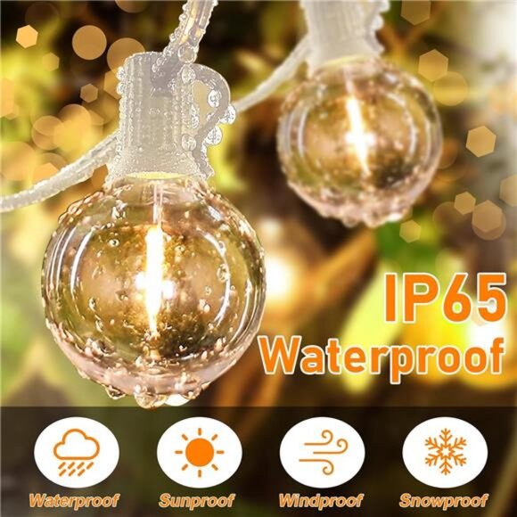 25Ft LED Outdoor String Lights,Connectable Bright LED Patio Lights String - Picture 3 of 7